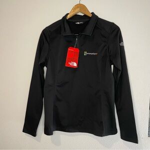 NEW The North Face 1/4 zip Fleece Black Jacket Women size M READ